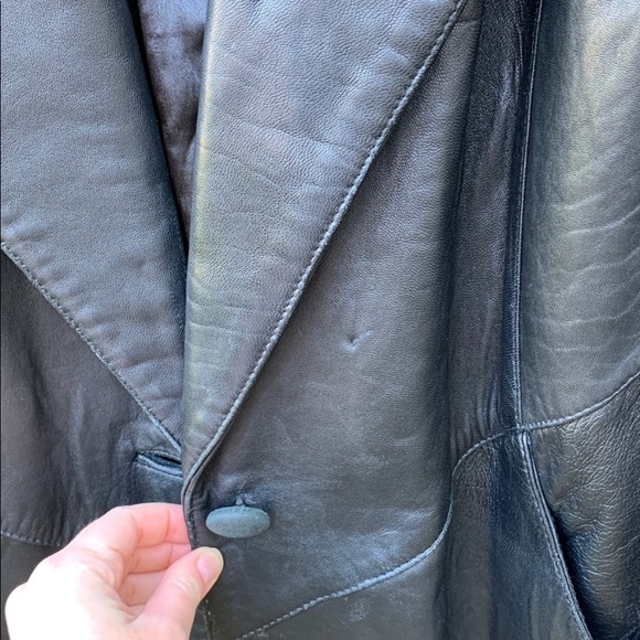 Rad 80’s Vintage Genuine Leather Duster Trench Overcoat - Picture 9 of 13